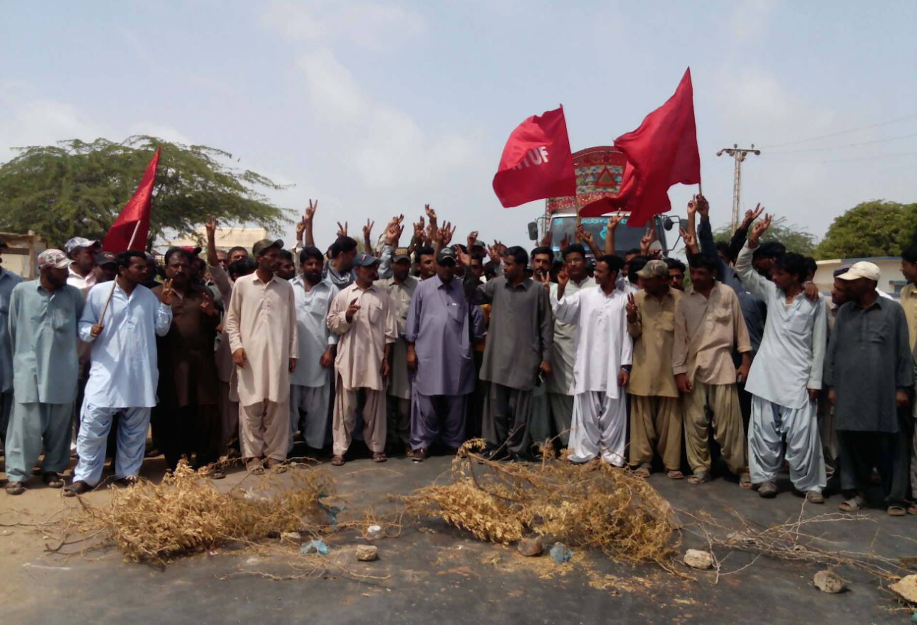 Trabajadores en huelga en Pakistán