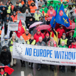 Steelworkers from all over Europe descended on Brussels for the 9 November march.
