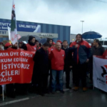 Le Secrétaire général adjoint d’IndustriALL Kemal Özkan avait rendu visite aux salariés mis à pied plus tôt dans le mois.