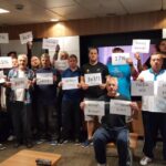 Workers on the Shearwater platform take action