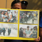 Solidarity action outside Cambodia Embassy, Bangkok