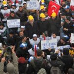 Les mineurs de Soma protestent devant le Parlement turc à Ankara le 10 février. Source: Maden-Is