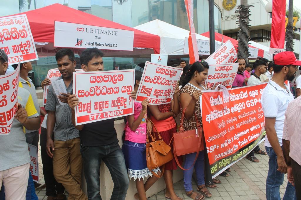 Los sindicatos de Sri Lanka protestan contra el estatus del SGP+, diciendo que el país no merece las preferencias comerciales de la UE debido a las graves violaciones de los derechos laborales.