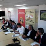 Los trabajadores tercerizados por Ecopetrol Colombia durante la jornada de protesta de 24hs