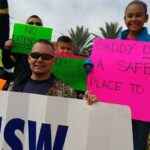 Les travailleurs du pétrole de l'USW ont défilé dans les rues dimanche, au départ de la grève. Source : USW 