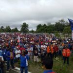 Рабочие Грасберг протестуют в административном центре Тимика, Папуа