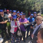 Manifestation devant la filiale de l’entreprise Yves Rocher en Turquie, Kosan Kozmetik, qui a licencié 85 travailleurs et travailleuses pour leur appartenance syndicale
